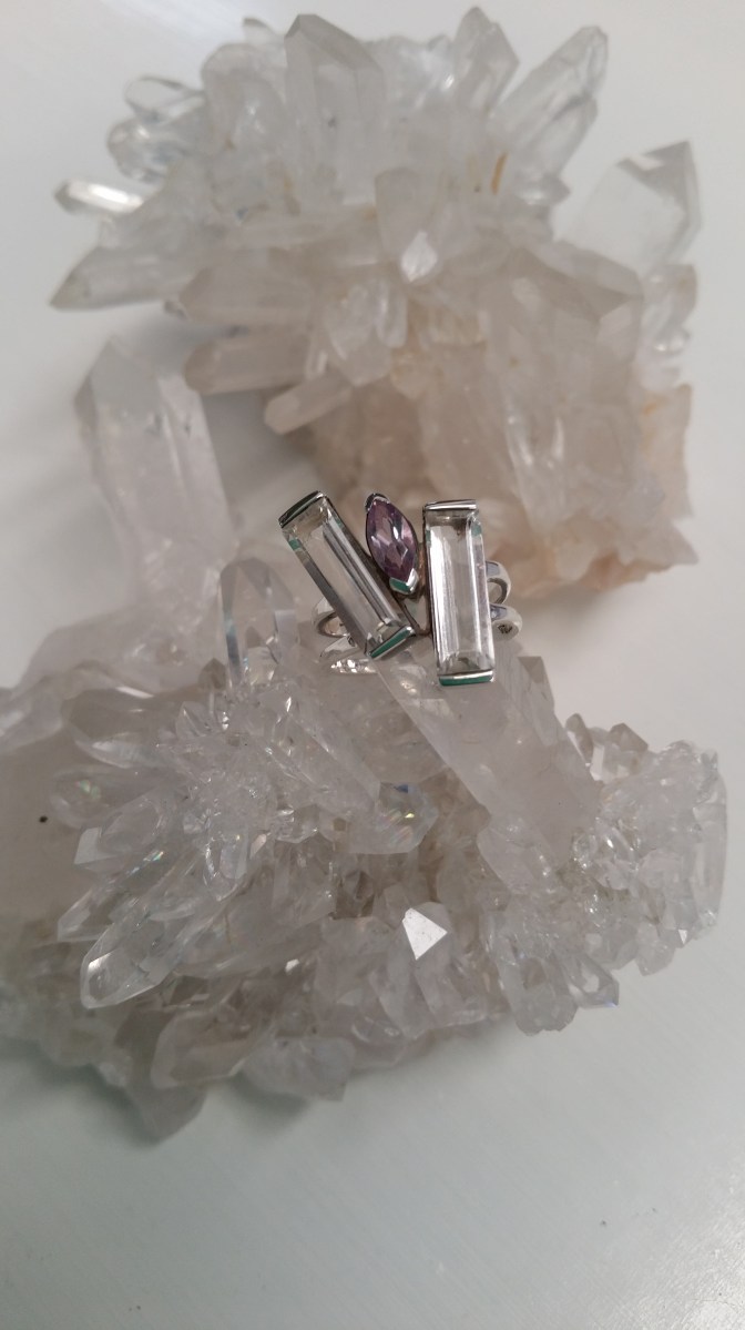 Amethyst two bar ring at Heart of the Bay - Byron Bay