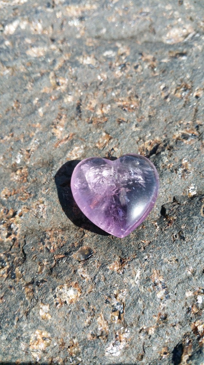 Amethyst crystal heart at Heart of the Bay - Byron Bay