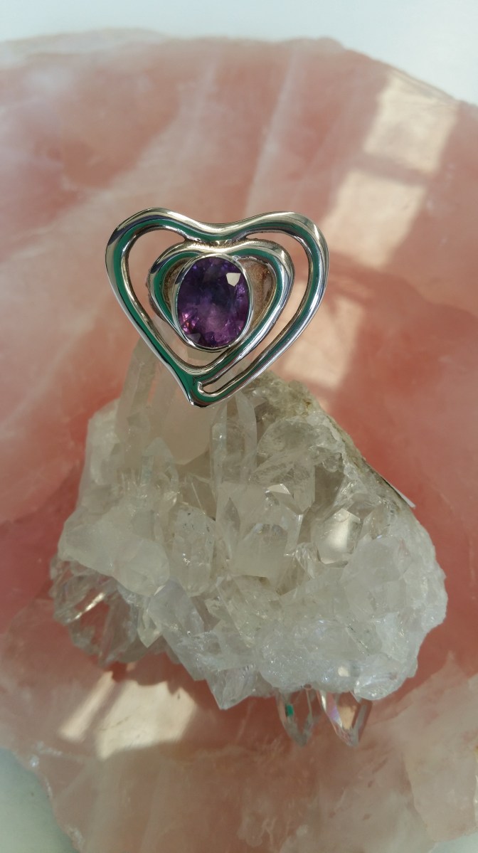 Amethyst Heart ring from Heart of the Bay -Byron Bay