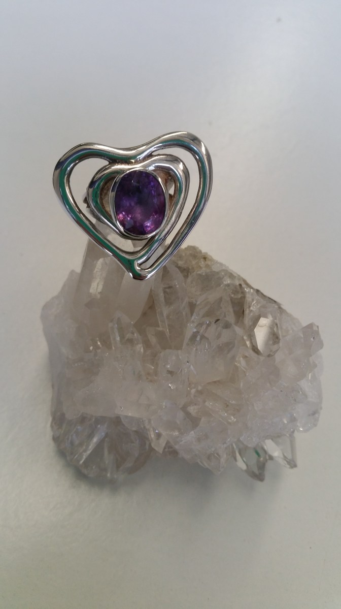 Amethyst Heart ring from Heart of the Bay -Byron Bay