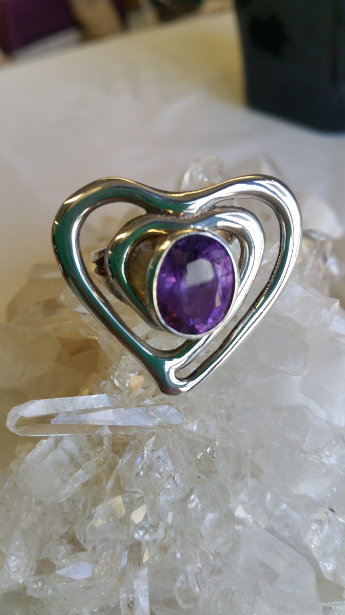 Amethyst Heart ring from Heart of the Bay -Byron Bay