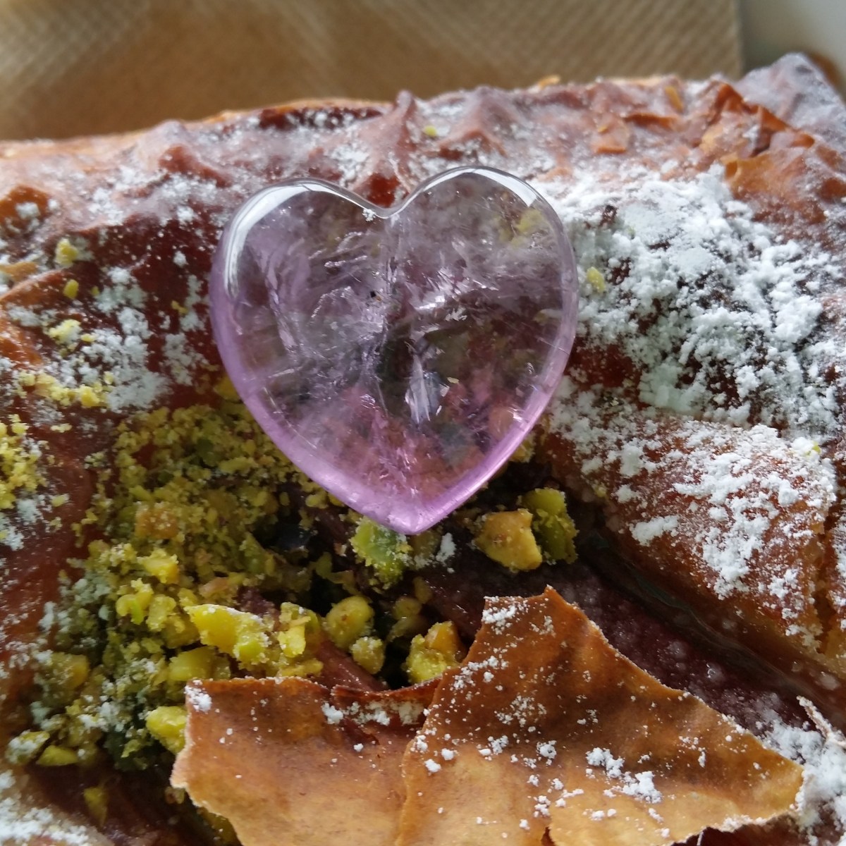 Amethyst crystal heart at Heart of the Bay - Byron Bay