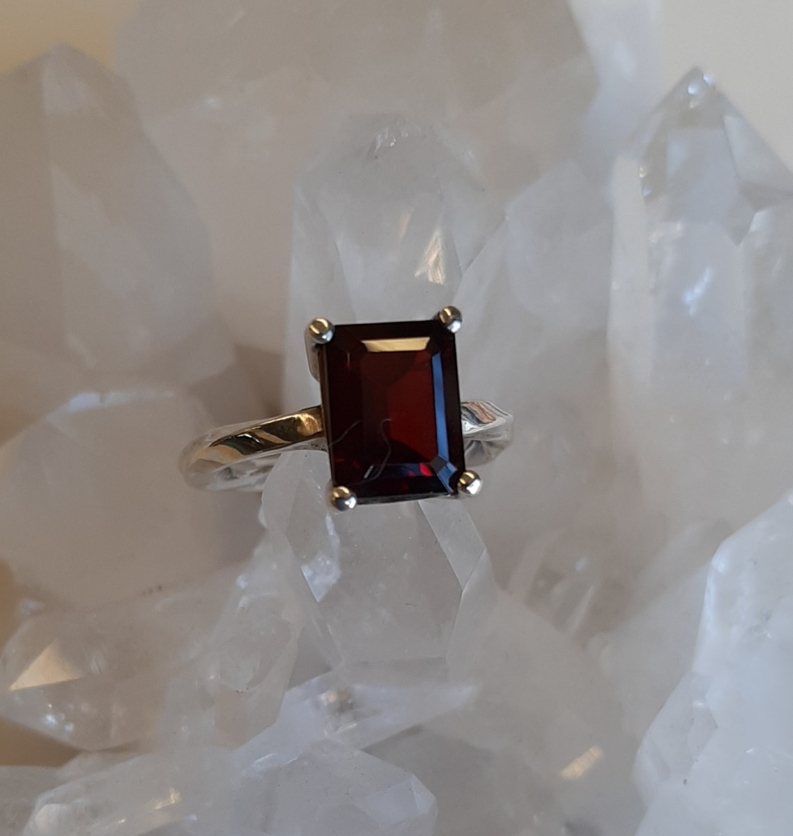 Garnet Ring Heart of the Bay Crystals Byron Bay