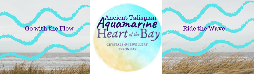 Aquamarine Ride the wave Go with the Flow - Heart of the Bay - Crystals Byron Bay
