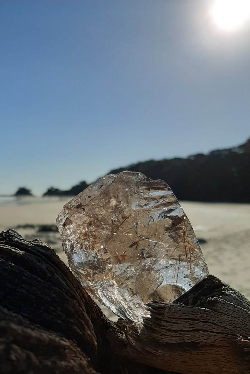 Rutilated Quartz - Copper threads in Smokey Quartz - Byron Bay Crystals - Heart of the Bay