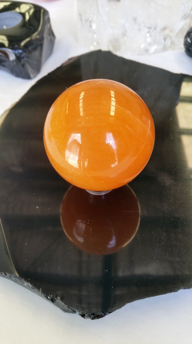 Orange Calcite Heart of the Bay - Byron Bay Crystals