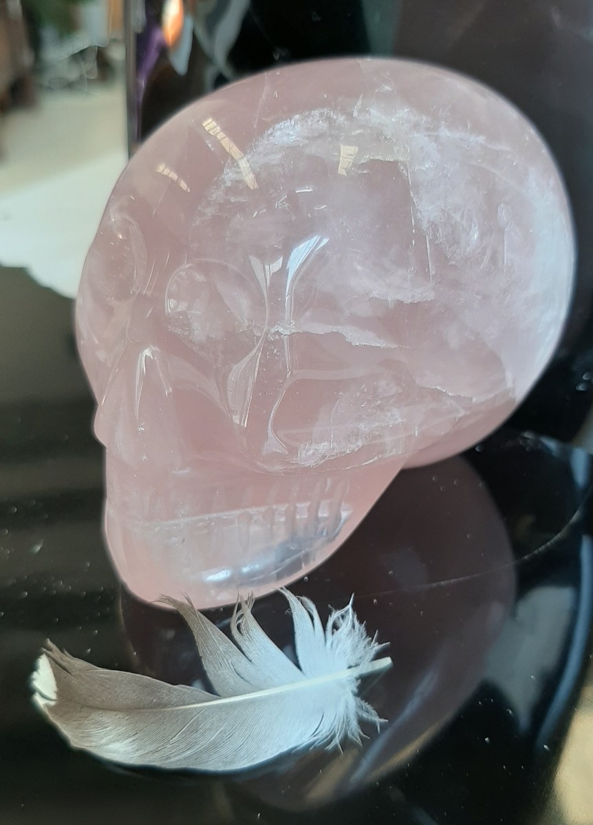 Rose Quartz Crystal Skull - Heart of the Bay - Byron Bay Crystals
